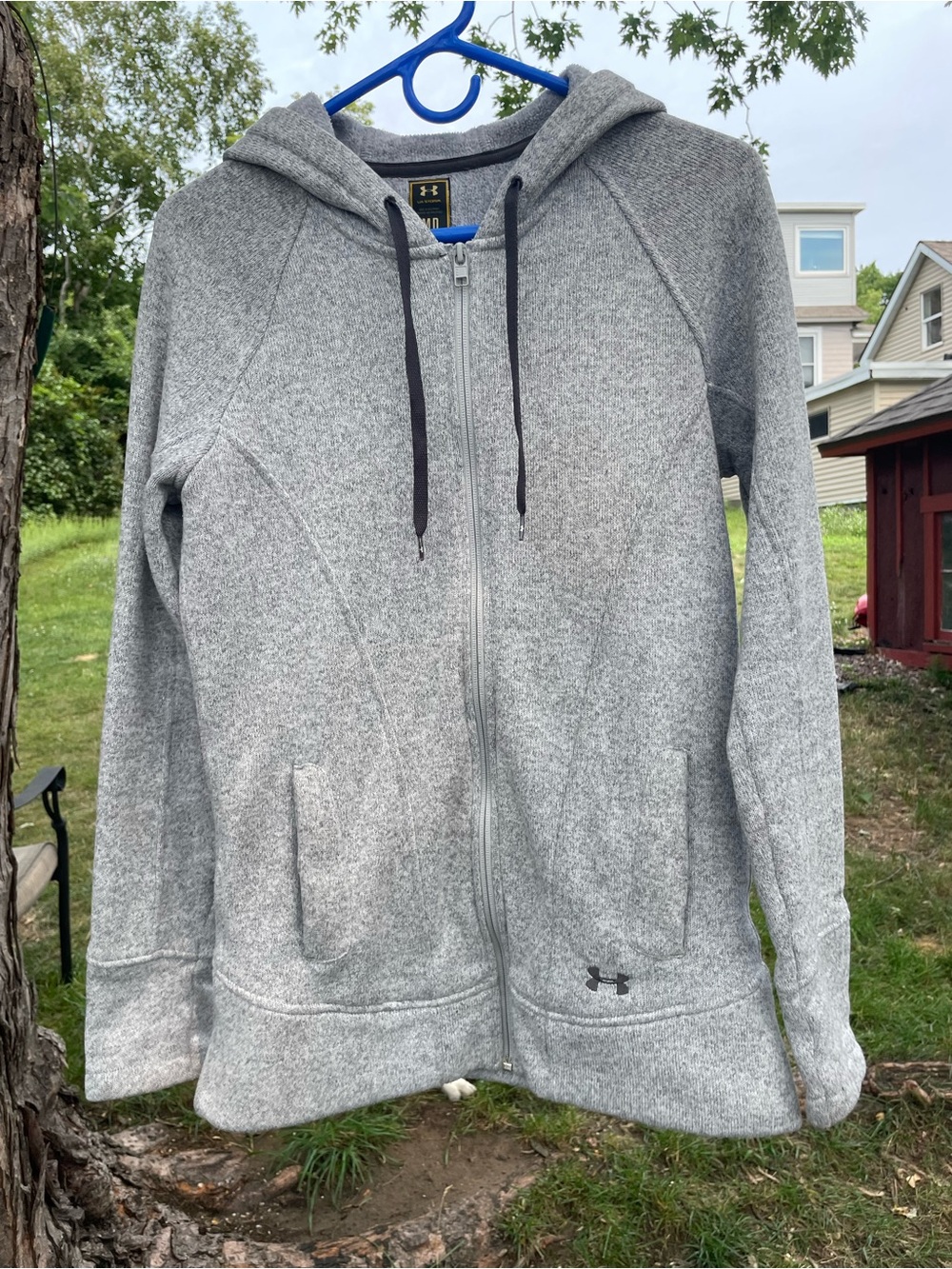 UNDER ARMOUR Storm, Women’s knit Gray Full-Zip Hooded jacket.